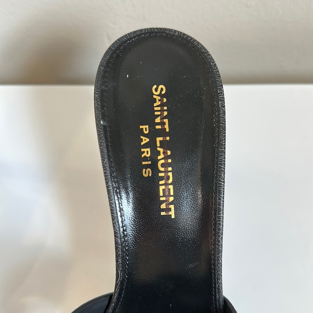 Saint Laurent Tribute Studded Leather Stiletto Sandals - Picture 7 of 16